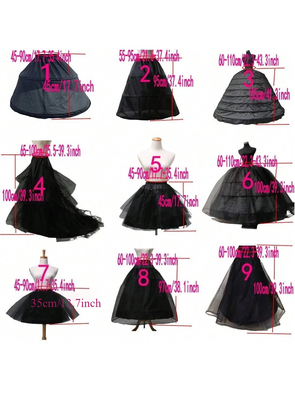 أسود حورية البحر الزفاف ثوب نسائي كرينولين تنورة زلة