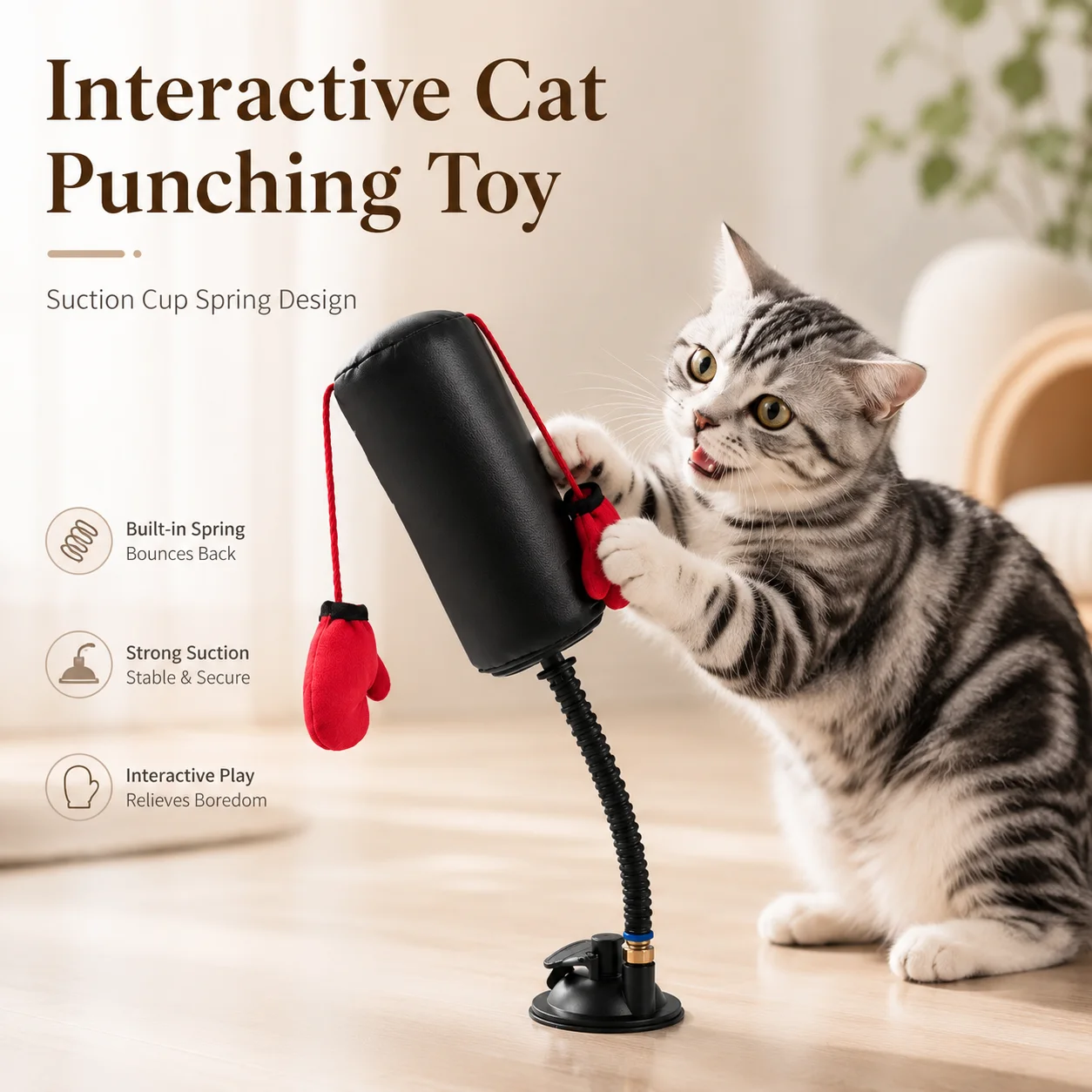 Neues Katzen-Boxspielzeug Multifunktionales Katzen-Unterhaltungsspiel zum Boxen und Entspannen Interaktives Katzenspielzeug für Spaß und Entspannung