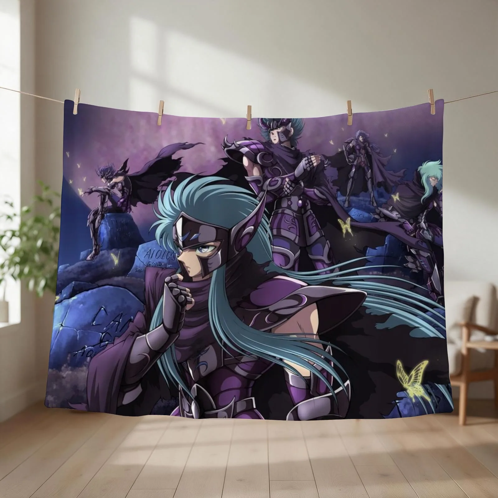 Saint Seiya Knights of the Zodiac Throw Blanket heavy to sleep bed plaid Weighted Decorative Sofas Blankets