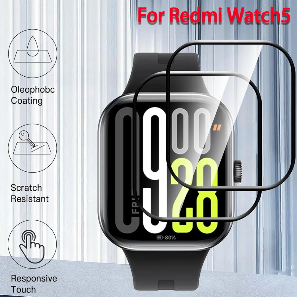 Displayschutzfolie für Xiaomi Redmi Watch 5, gebogene Displayschutzfolie, Redmi Watch 5 HD, klar, vollständige Abdeckung, Schutzzubehör
