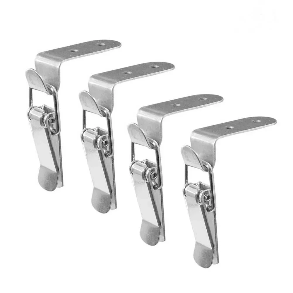 4pcs Latches Spring Loaded Clamp Clip Case Box Latch 90 Degree Right Angle Hook Latch Fastener Closures Crate Lock Snap Lock