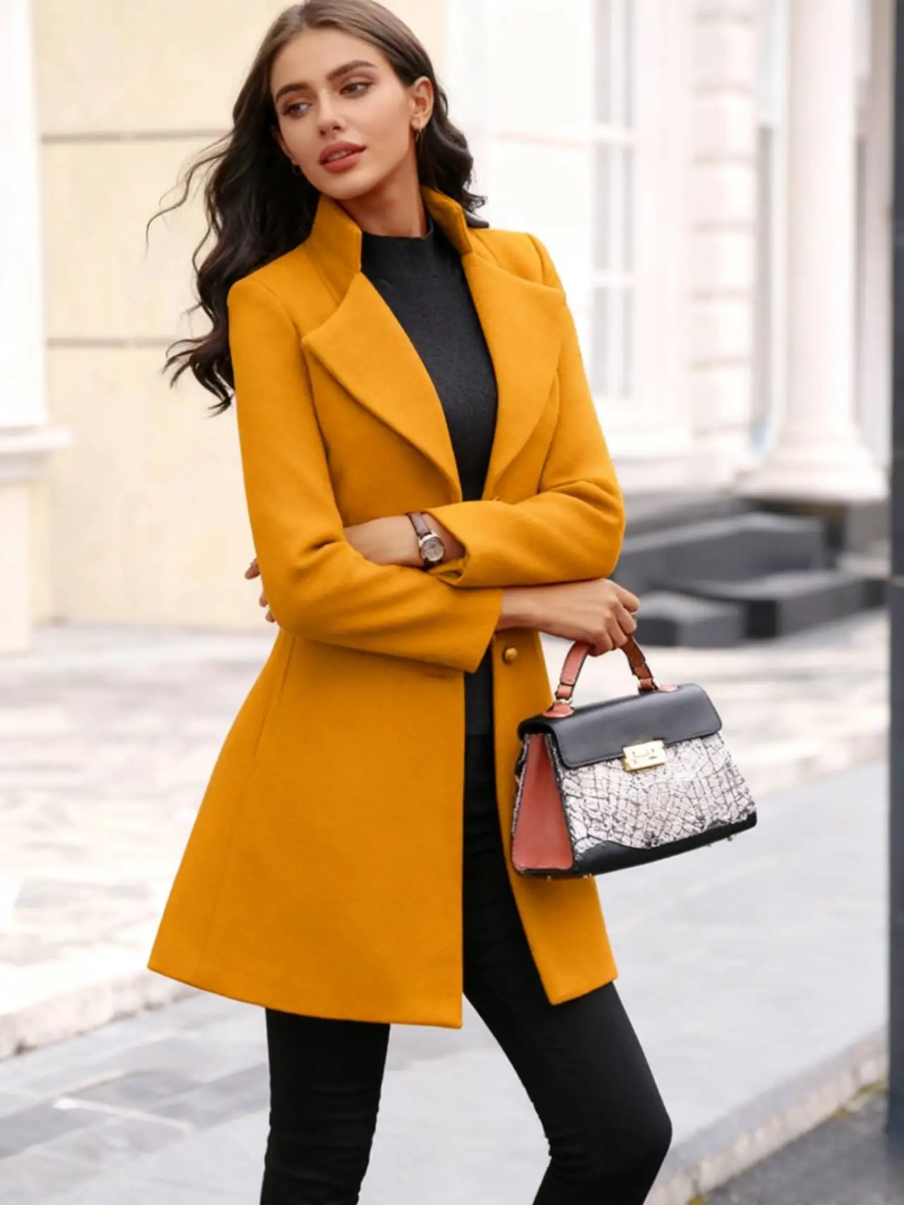 

Шерстяные пальто, женское шерстяное пальто, зеленое осеннее синельное бархатное пальто с вышивкой на пуговицах, плиссированное с двусторонней застежкой-фонариком