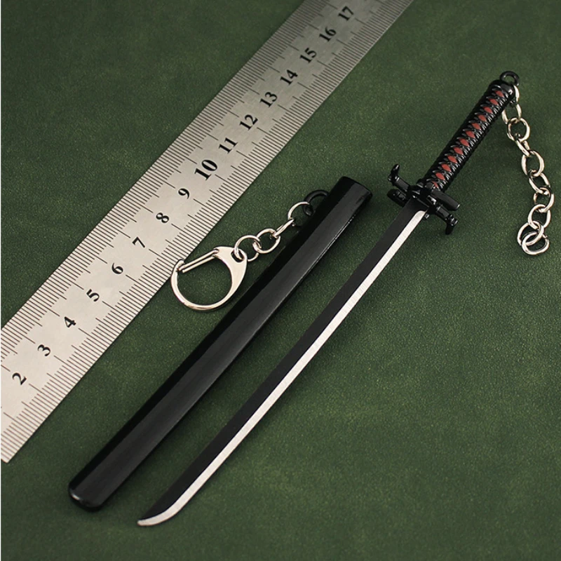 Bleach Weapon Kurosaki Ichigo Sword Japanese Popular  Royal Uncut Katana Toys Steel Anime Action Weapon Keychain Gifts for Boy