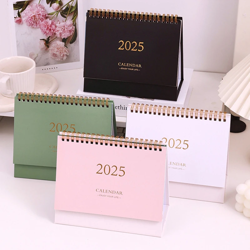 English Desk Calendar 2025 Fashion Simple Memo Book Monthly Calendar Office Desktop Decoration Calendar Free Notes Time Manager