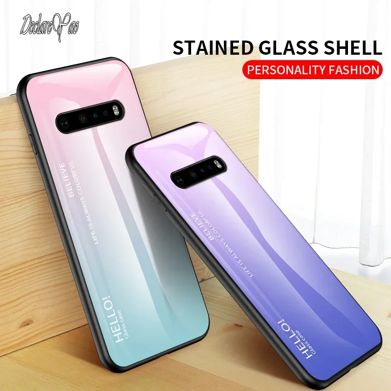 Cases For LG V60 Covers DECLAREYAO Ultra Slim Glass Hard Coque For LG V60 Phone Case Glass Silicone Soft Back Cover For LG V60