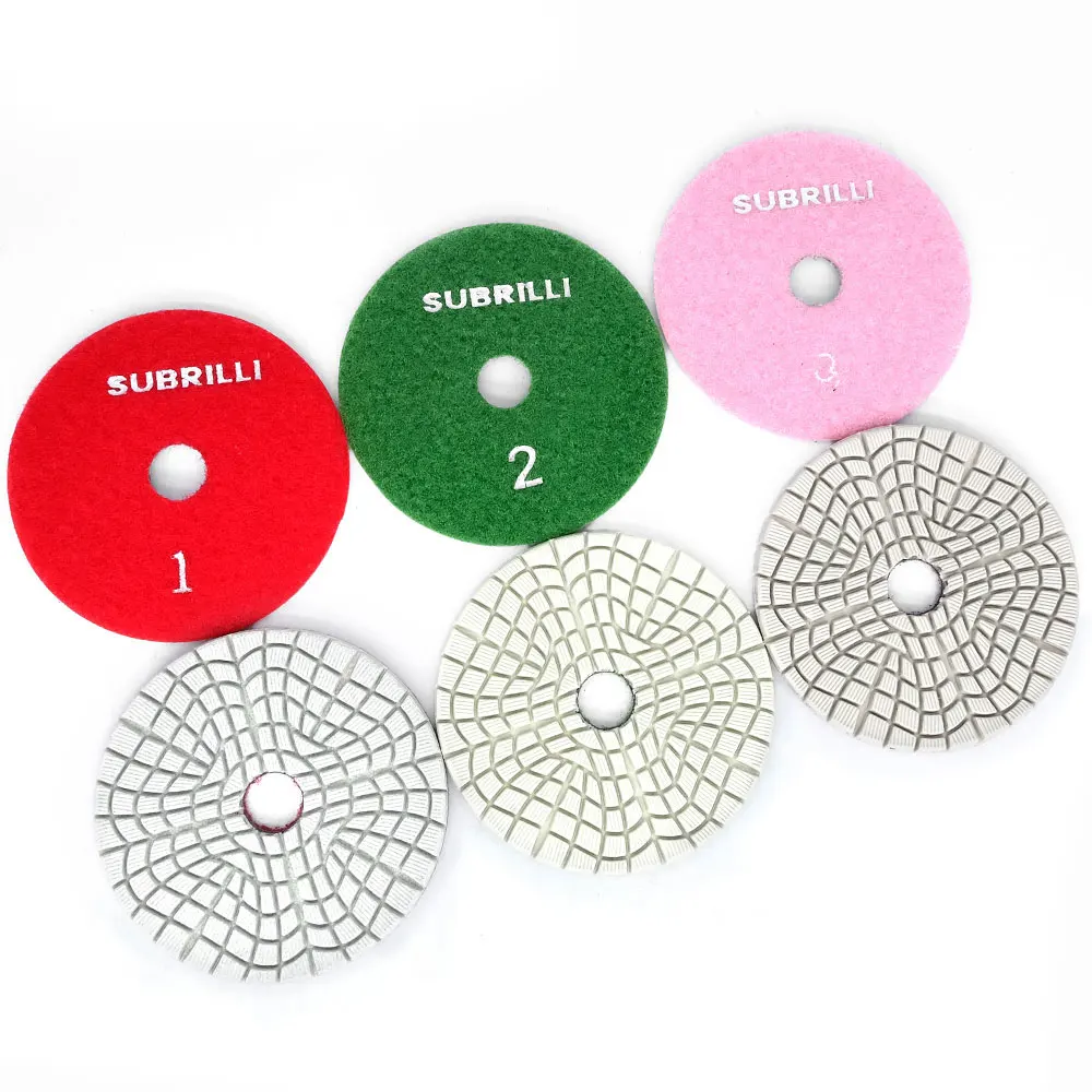 Wet Use Diamond Polishing Pad 3-Step Granite Marble Stone Concrete Abrasive Tool Grinding Wheel Flexible Resin Bond