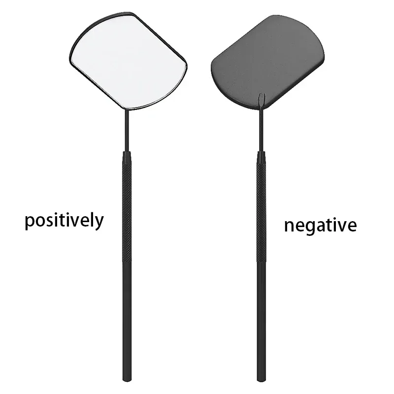 Espelho cosmético portátil de aço inoxidável, 2 peças, para enxerto de extensão de cílios, ferramenta especializada de verificação de maquiagem