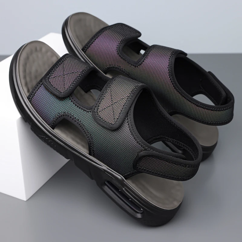 

Thick Sole Solid Colour Beach Shoes Summer New Men Casual Sandals Retro Comfortable Footwear Anti Slip Resistant Man Sneakers 44