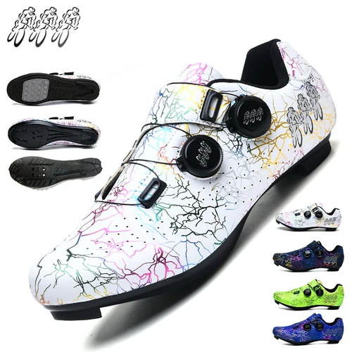 Nuevos zapatos Unisex con bloqueo para bicicleta de montaña MTB, transpirables, resistentes al desgaste, Pedal SPD, zapatos para bicicleta de carretera, equipo de bicicleta de carreras al aire libre