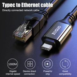 USB Type C To RJ45 Console Cable 1000m Phone Wired Network Adapter For IPhone Ipad Huawei Xiaomi Laptop Tablet Converter