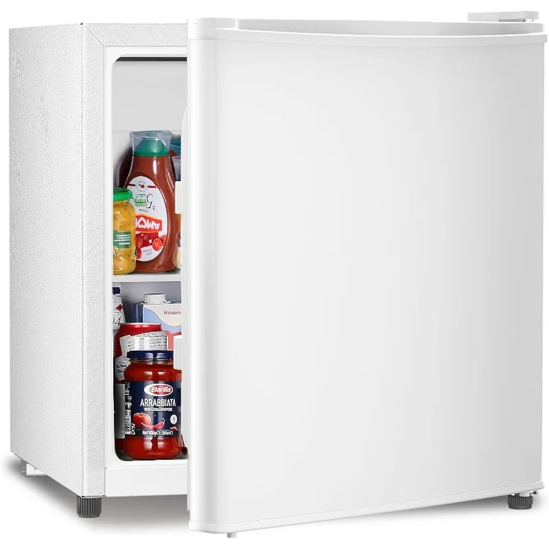 

Star Mini Fridge Compact Refrigerator with Freezer, Single Reversible Door, Dorm Fridge, Removable Glass Shelf, Defros