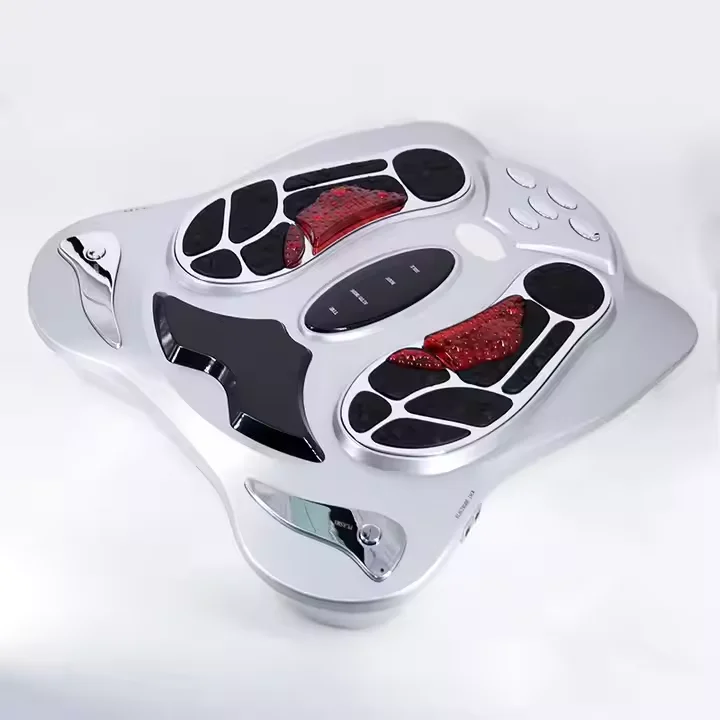 Far Infrared Electric Foot Massager Pressure Points Foot Massage Machine Reflexology Feet Care Body Slimming Belt 8 EMS Pads