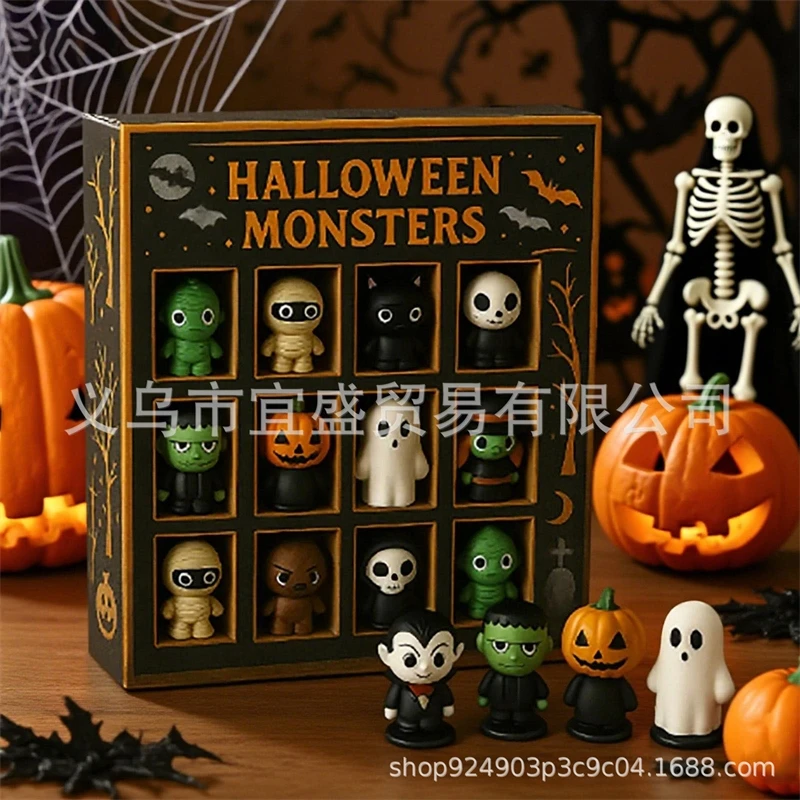 Halloween Blind Box Figurine Zombie Host Resin Toy Horror Collectible Doll Spooky Ornament For Desktop Gift Or Party Display