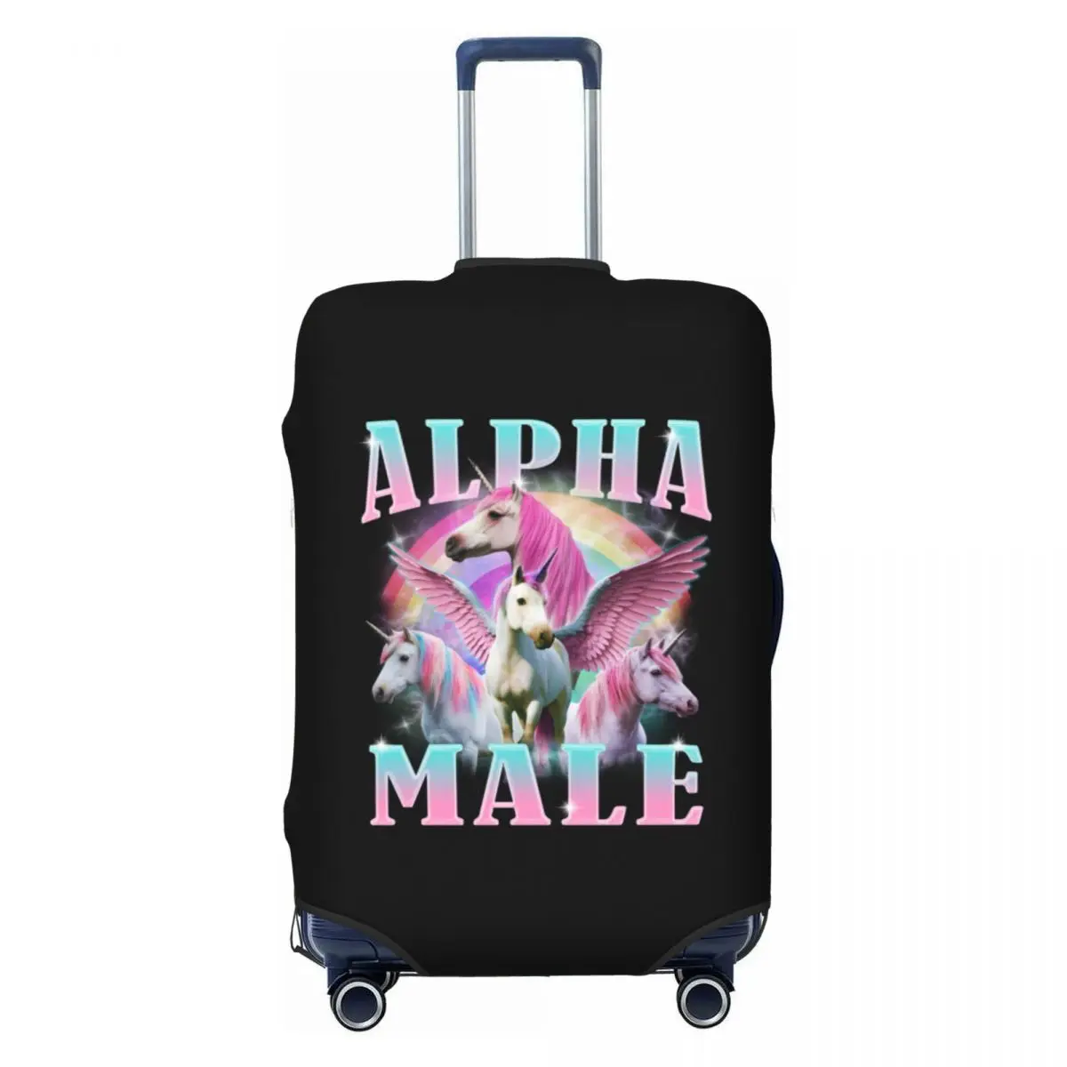 

Custom Alpha Male Unicorn Funny Meme Classic Suitcase Cover Elastic Luggage Covers Protector for 18-32 inch