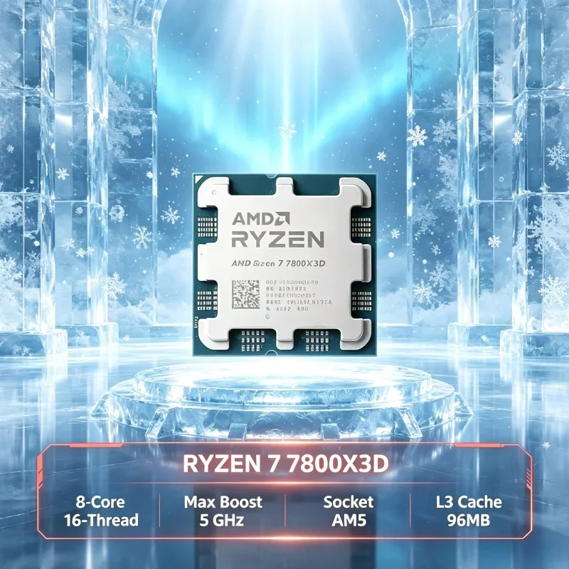 Original AMD Ryzen 7 7800X3D Processor AM5 8C16T 96MB L3 Cache 5GHz Boost Gaming Desktop Chip