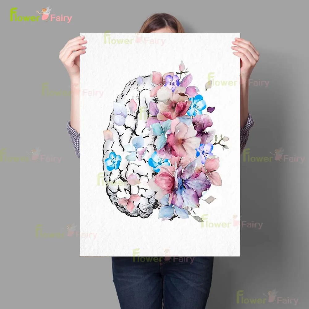 Flowers Uterus Brain Liver Heart Anatomy Organ Poster Wall Art Canvas Painting Home Decor Wall Pictures For Living Room Unframed