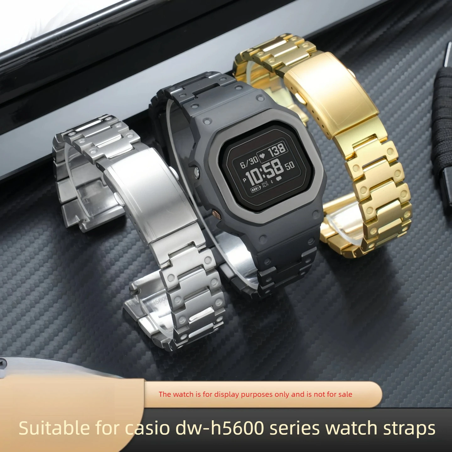 Suitable for Casio DW-H5600MB Small Square, Titanium Alloy Case, Lightweight Titanium Strap Modification Accessories
