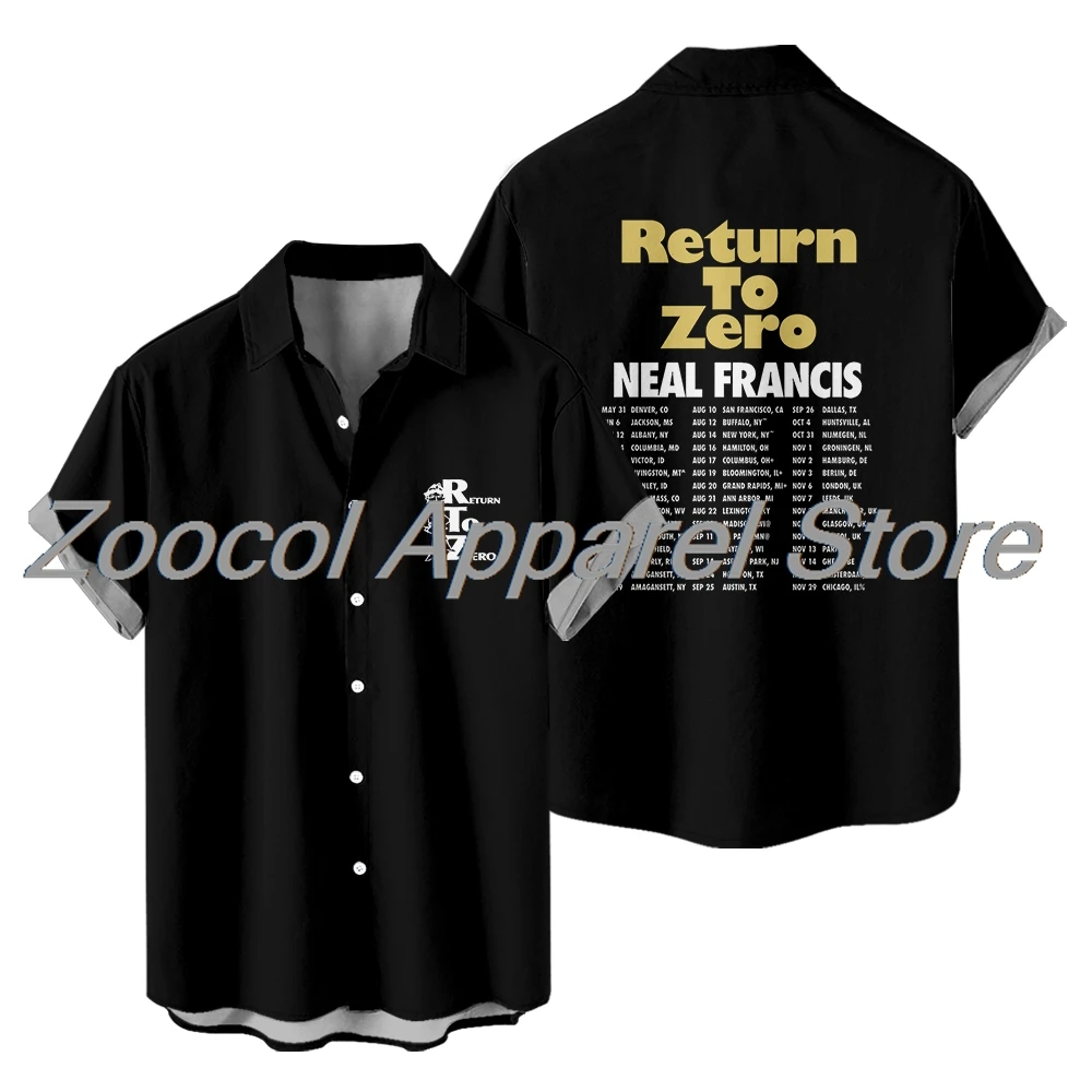 

Neal Francis Return To Zero Tour Merch Рубашки унисекс на пуговицах Футболки с короткими рукавами Повседневные топы