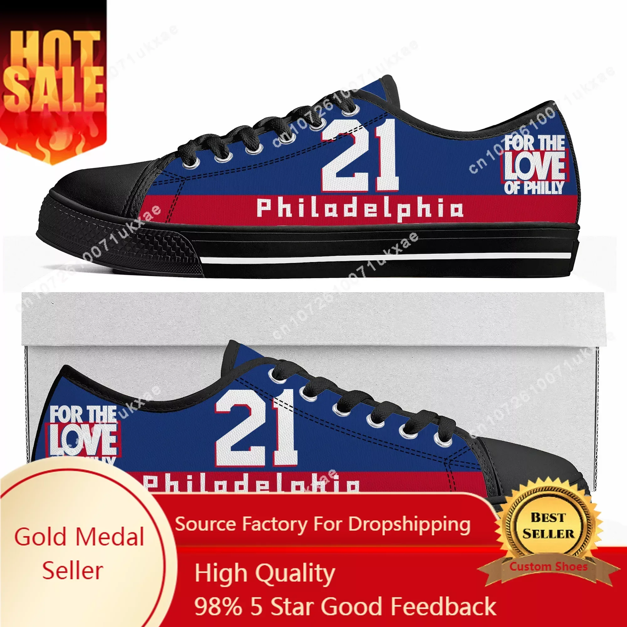 Philadelphia Number 21 1 0 For the Love of Philly Low Top Sneakers Mens Womens Teenager Canvas Sneaker Casual Customize Shoes