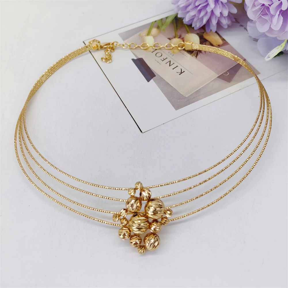 ESALE Classic Geometry Jewelry Set Dubai 18K Gold Color Jewelry Accessories For Women Wedding Jewellery Valentine's Day Gift