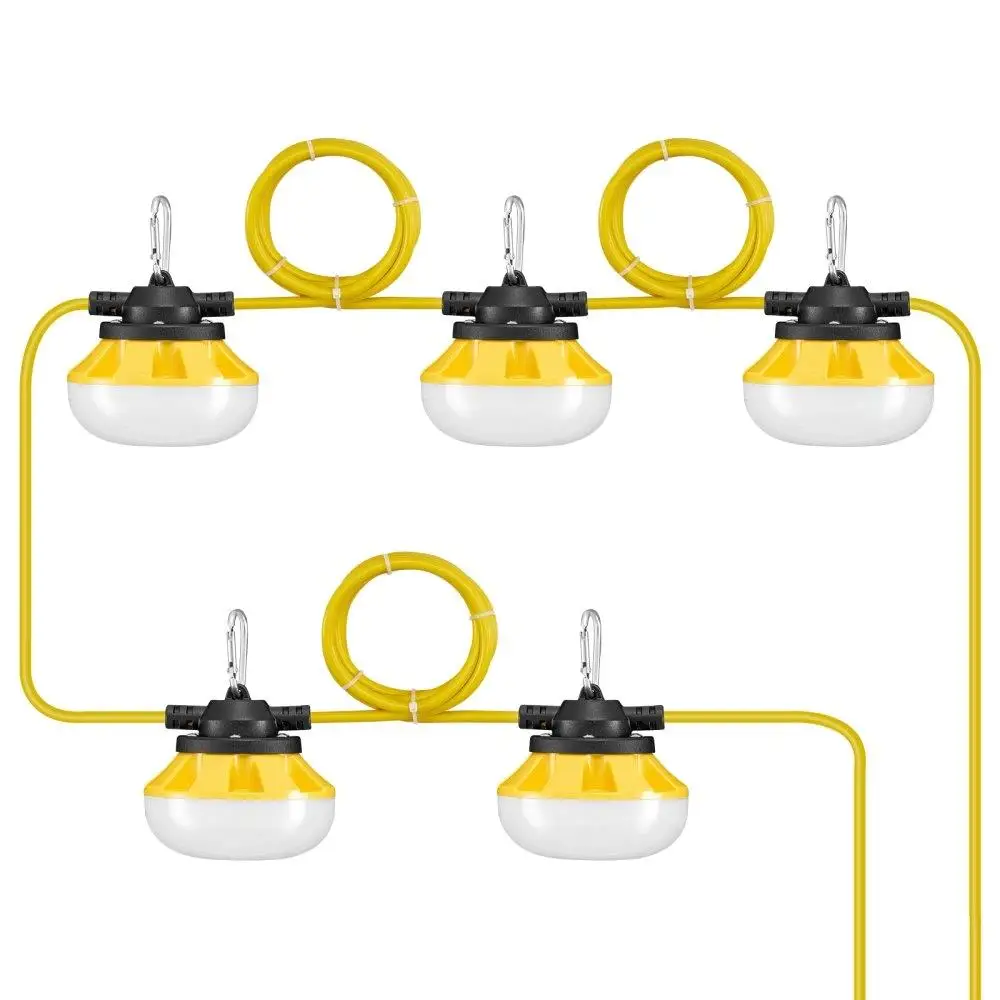 

Bright 50FT Waterproof Construction String Work Lights 50W 5000LM Connectable Outdoor Job Site Lighting