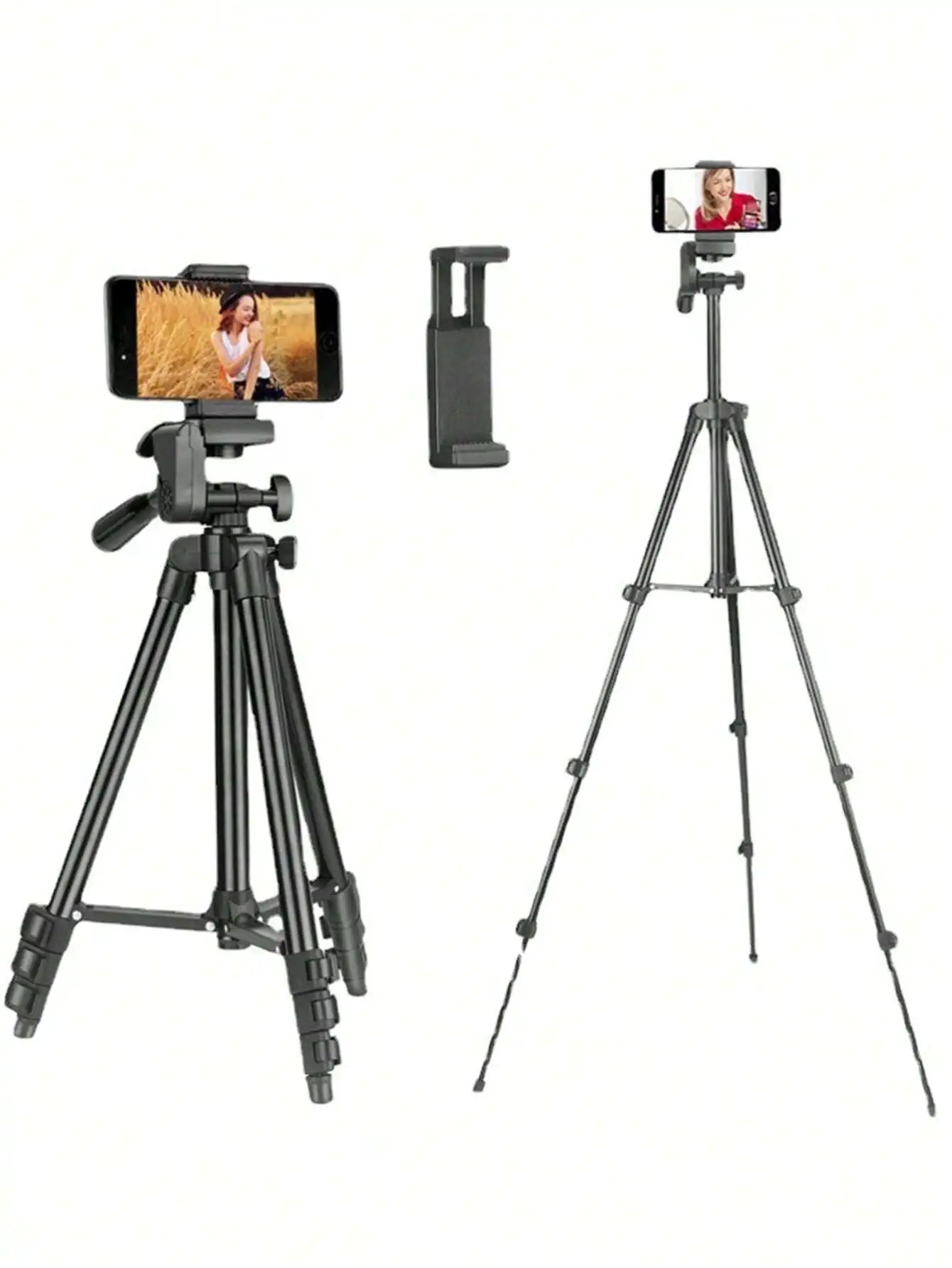 

Camera Tripod With Mobile Phone Holder, Portable Stand For Photography/Vlogging Live Streaming For Summer Vacation, Travel, Outdoor Activities, Live Streaming Selfie Stick, Tripod Stand