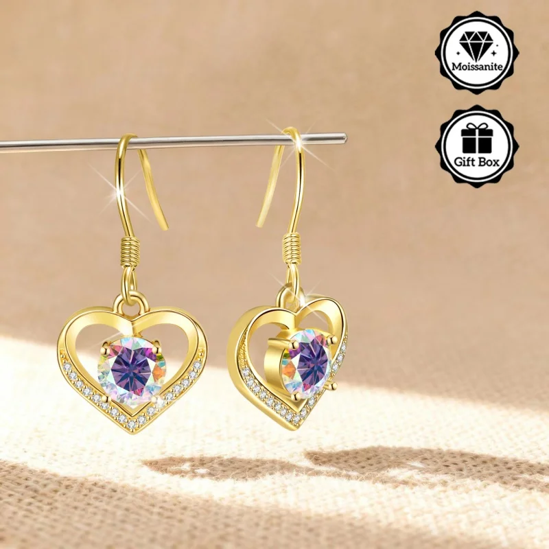 

LAMVOICE / moissanite jewelry for women/earrings with S925 sterling silver hook christmas gift for high quality jewelry