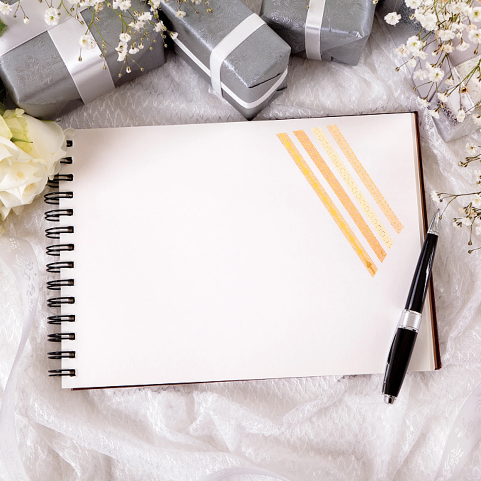 

20 pcs Gold Foil Diy Paper Scrapbook Decoration Decorative Tapes For Journal Cards Picture Book Diary Ornaments Durable