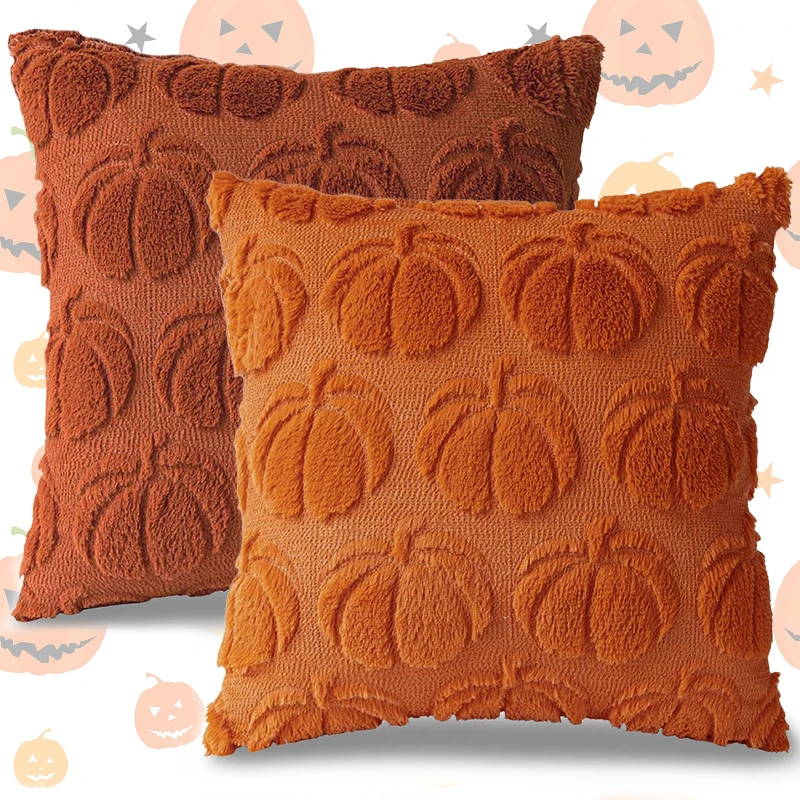 

Halloween Pillowcase Faux Plush Soft Cozy Home Decorative Cushion Cover Pillowcase with Zipper Luxury Cushion Case Party Decor
