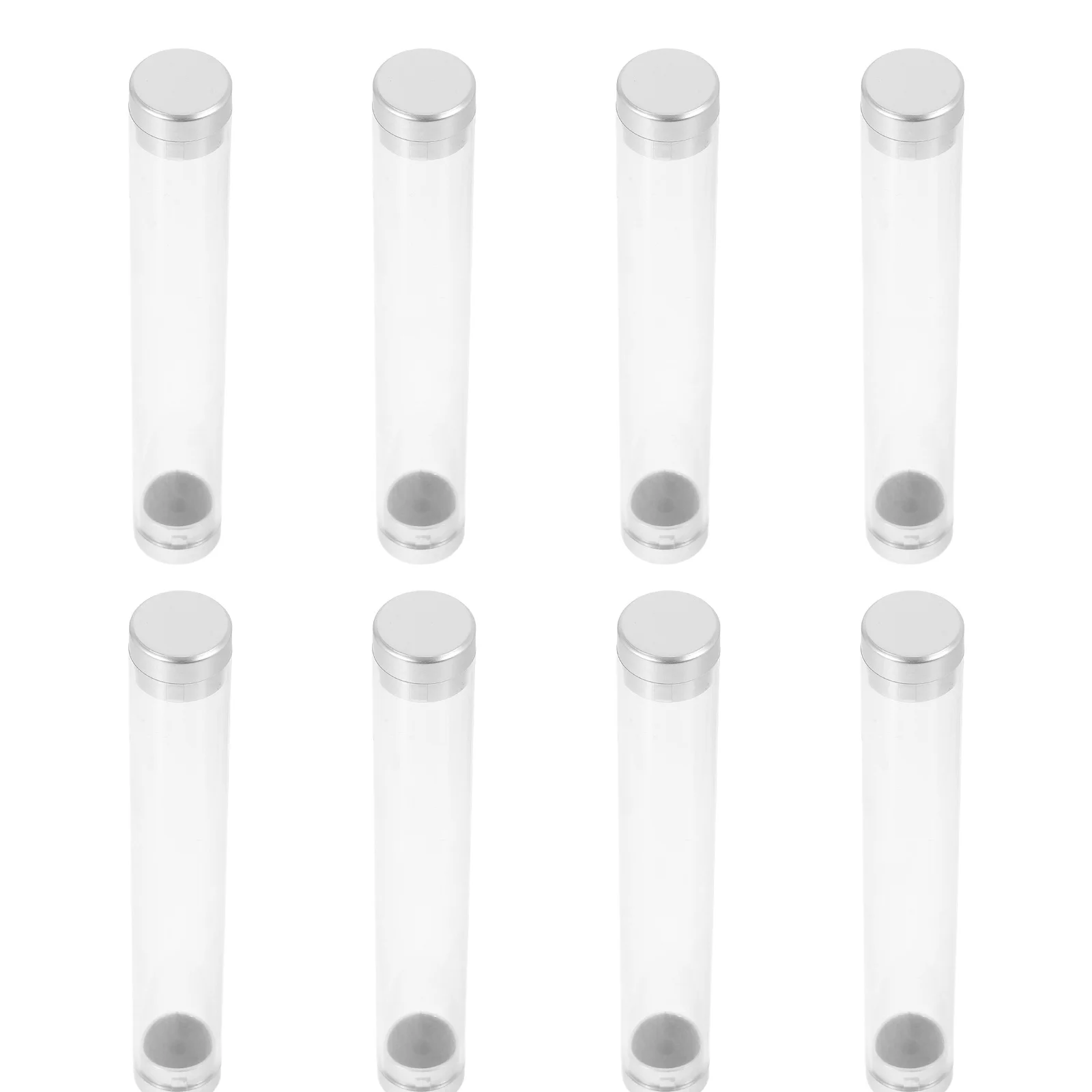 

8Pcs Round Tweezer Organizer Box Transparent Makeup Tool Storage Cylinder Dual for Home and Travel Use