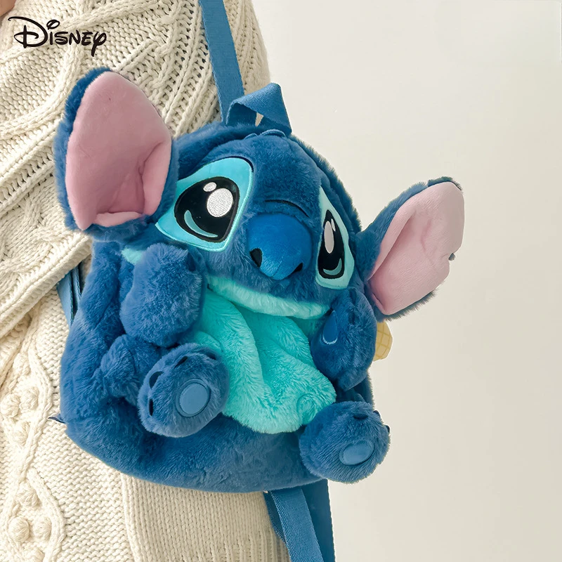 

Stitch Plush Backpack Boys Girls Cartoon Plush Doll Mini Storage Bags Kindergarten SchoolBag Birthday Gift