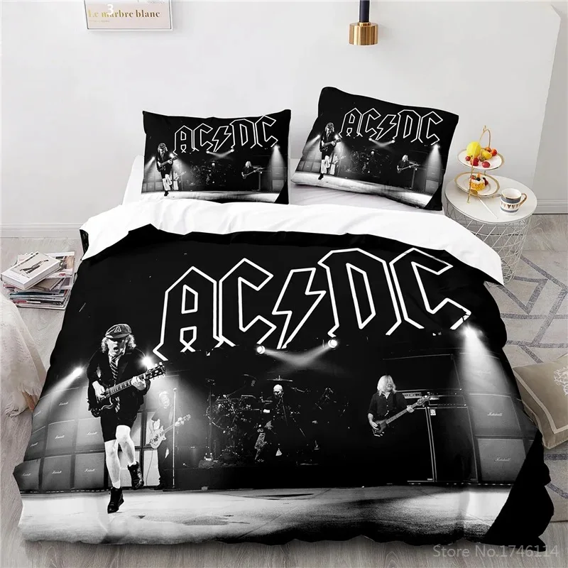 

AC/DC Rock Band 3D Print Bedding Set Soft Duvet Cover Set Quilt Cover Pillowcase Set Home Textile Bedclothes for Kids Adult Boys