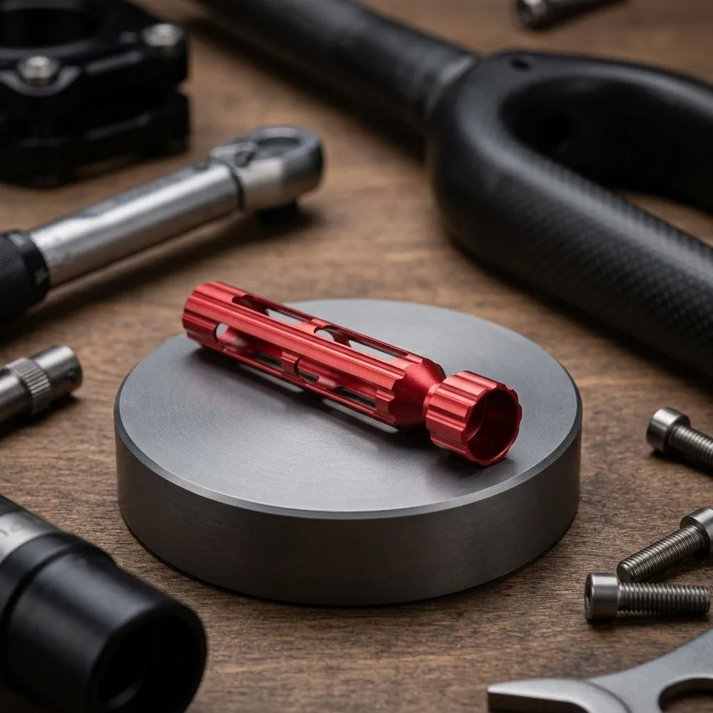 Aluminum Repair Tool for FOX Step Cast 32/34 Suspension Forks Focused on Rebound Tuning and Component Protection During Use