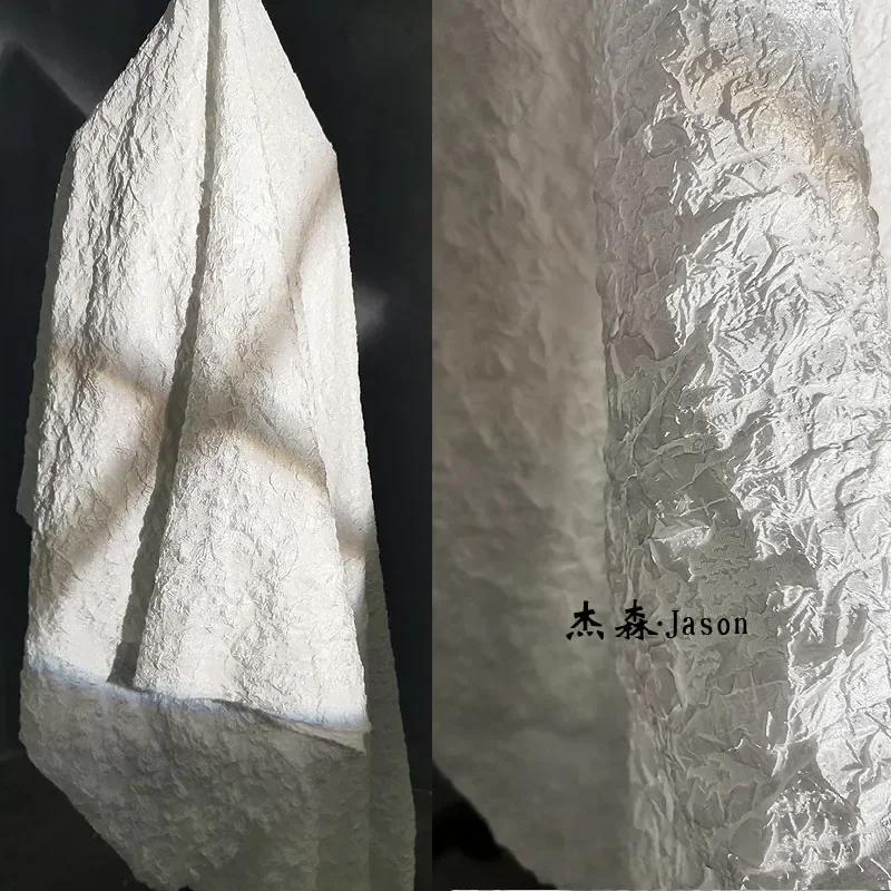 Pleated Elastic Fabric Rock Pattern Irregular Crease Creative Jacket Clothing Designer Cloth Diy Sewing By The Meter Wholesale