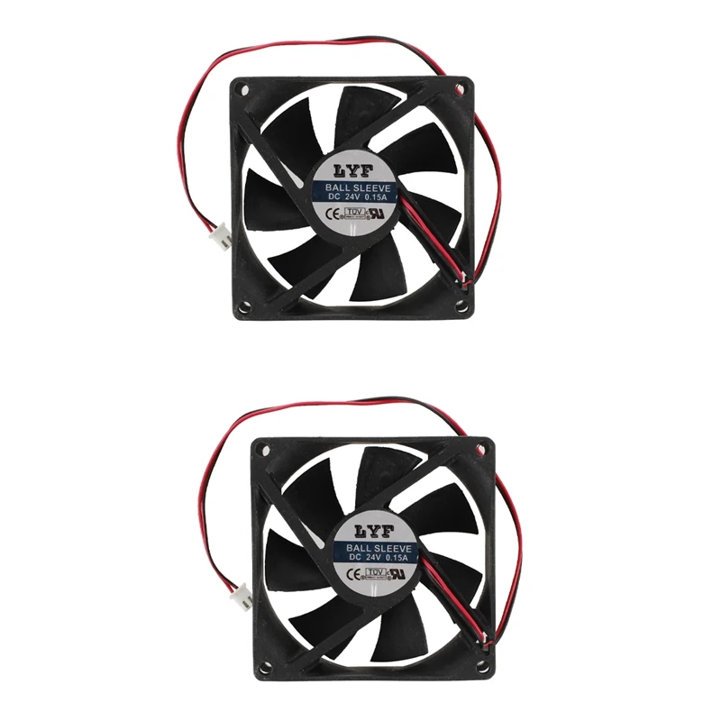 

2X 80Mm X 25Mm Brushless DC 24V PC Case Cooler Fan Black