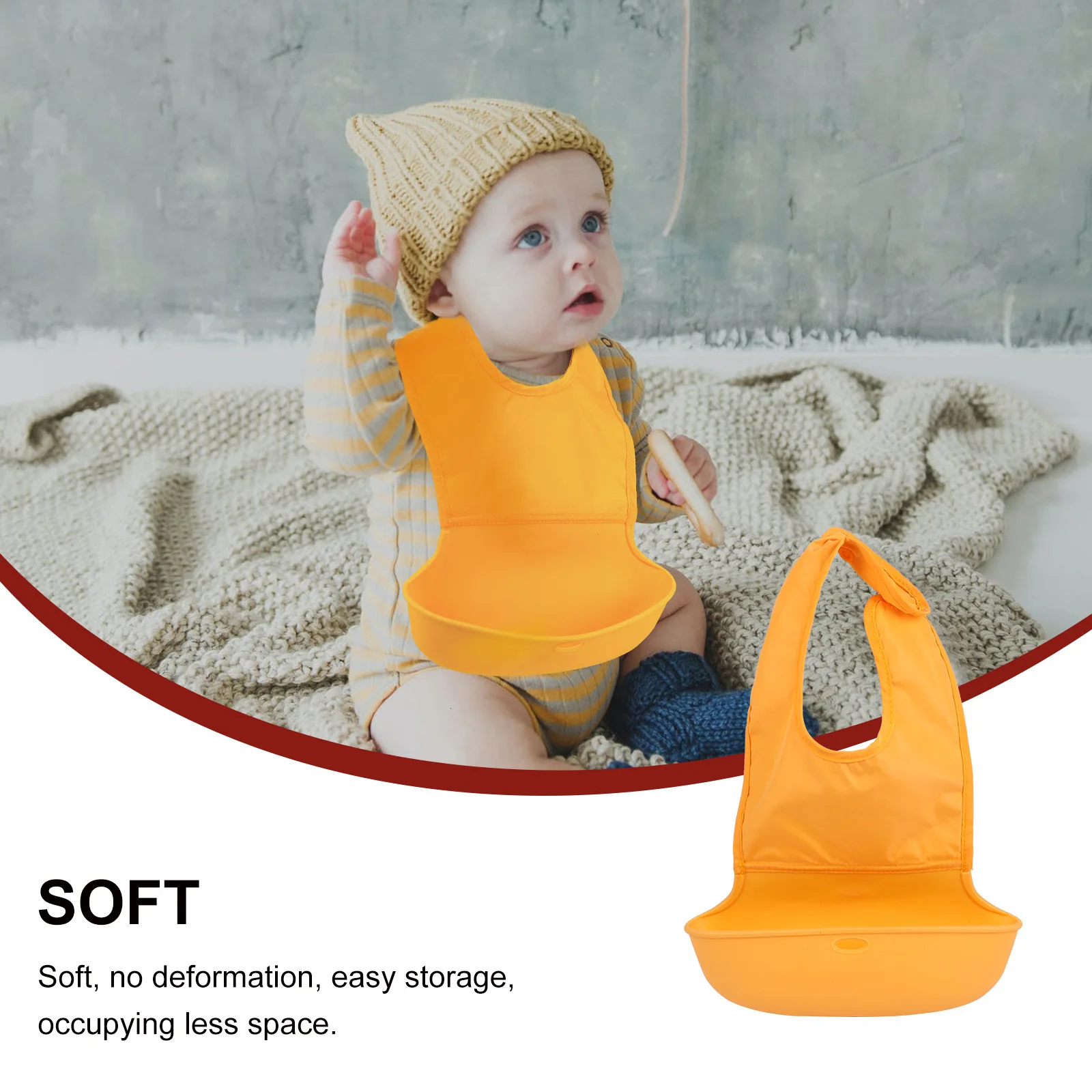 

Baby Bib Waterproof Soft Cotton Blend Adjustable Eating Apron Infant Feeding Bib Large Diameter Pocket for Toddler Easy Clean