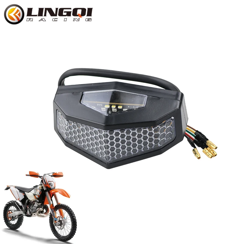 

LINGQI RACING Motorcycle Taillight Warning Lights Brake Stop Rear Signal Lights For ATV Dirt Pit Bike Universal Motocross