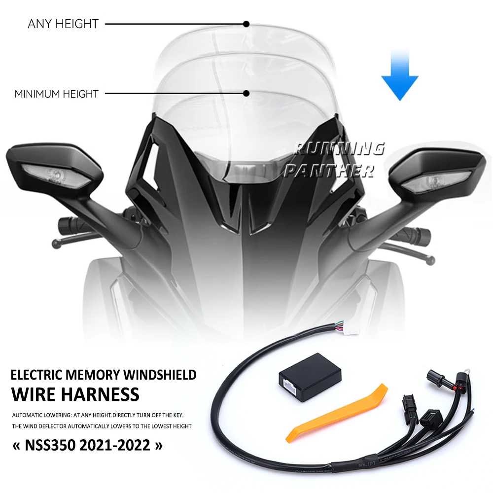 

Windshield Electric Controller Automatic Memory Lifting Lower Windscreen Line Wire Harness For Honda NSS350 NSS 350 2021 2022