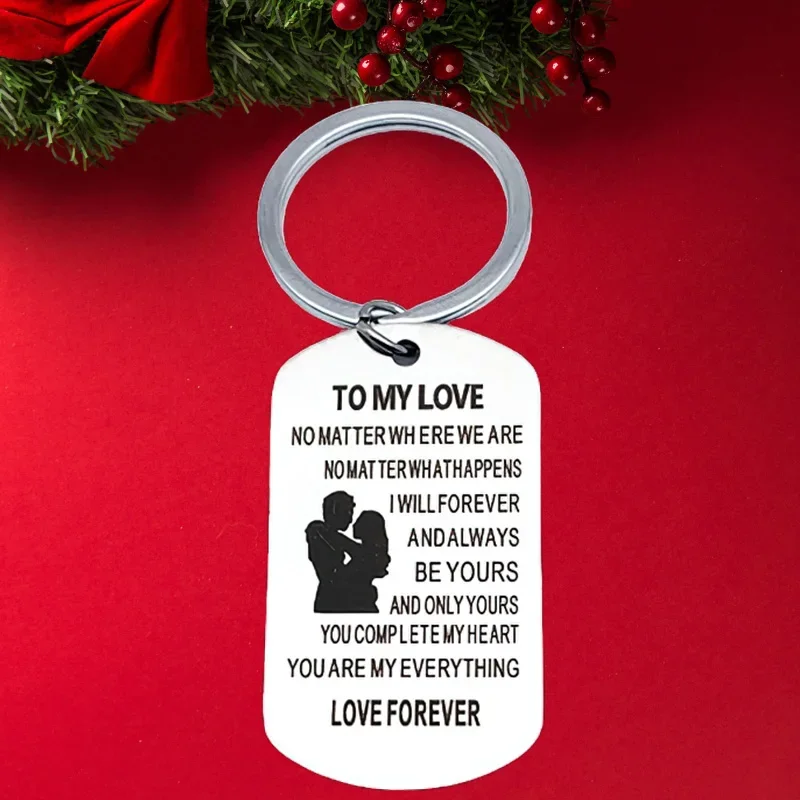 Hot Valentine Gifts Keychain Pendant  Couple Lover Husband Wife Key Chain Keyring TO MY LOVE NO MATTER WHERE WE ARE