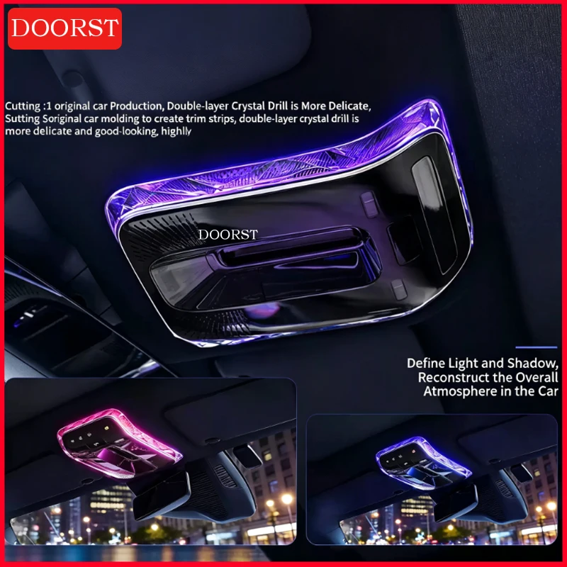 Picture 4: For Mercedes Benz C GLC E Class W206 X254 W214 Crystal Reading Light Frames Decorative Stickers Interior Modification Accessorie