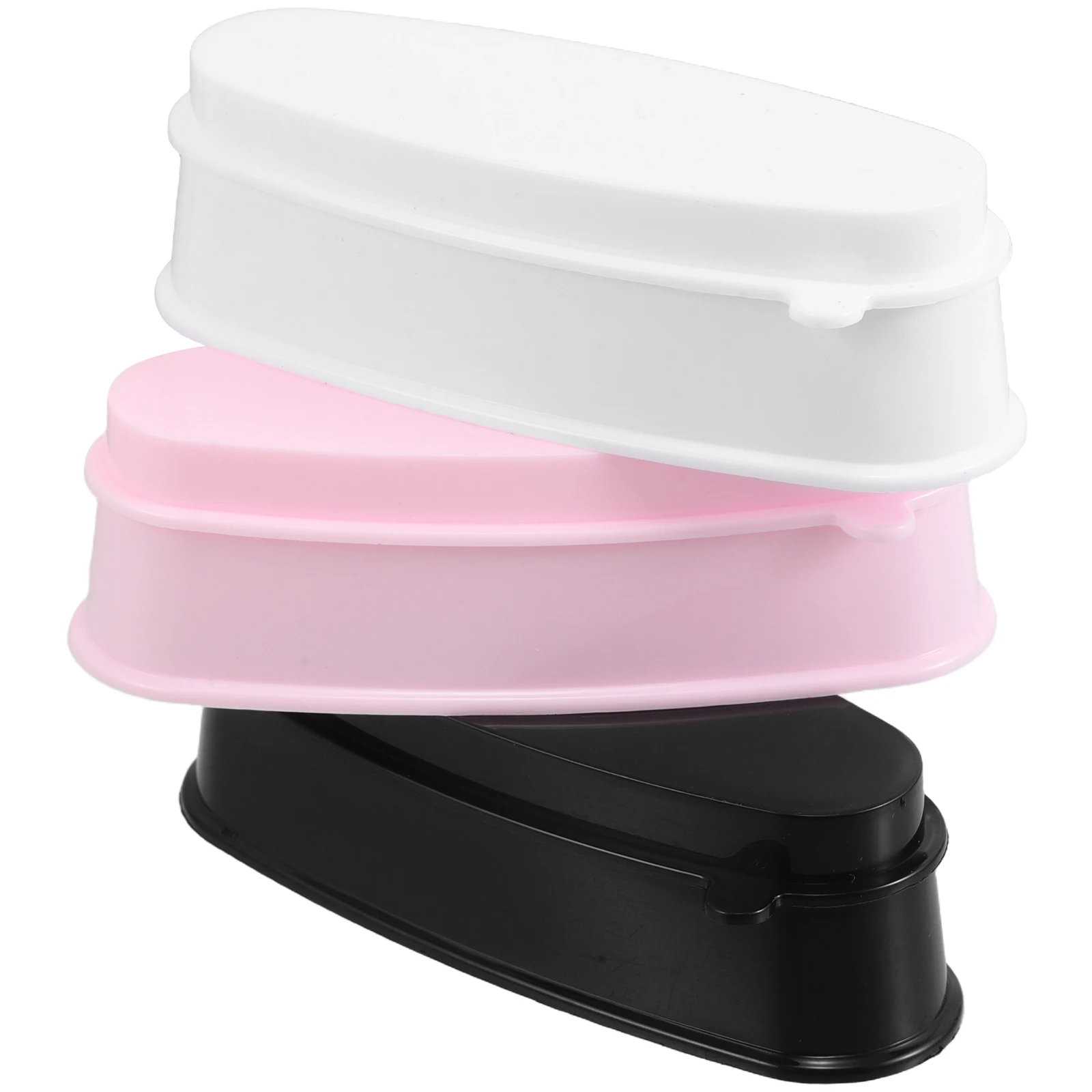 3 pezzi scatola per il riciclaggio di polvere per nail art vassoio compatto per immersione kit francese strumenti facile da pulire organizzatore di archiviazione portatile set per manicure per unghie