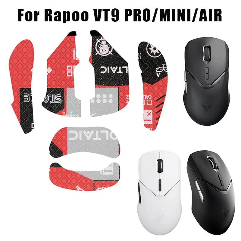 1Set Mouse Grip Tape Sticker For Rapoo VT9 PRO MINI AIR Non Slip Suck Sweat Black Gaming E-Sports Gamer Accessories