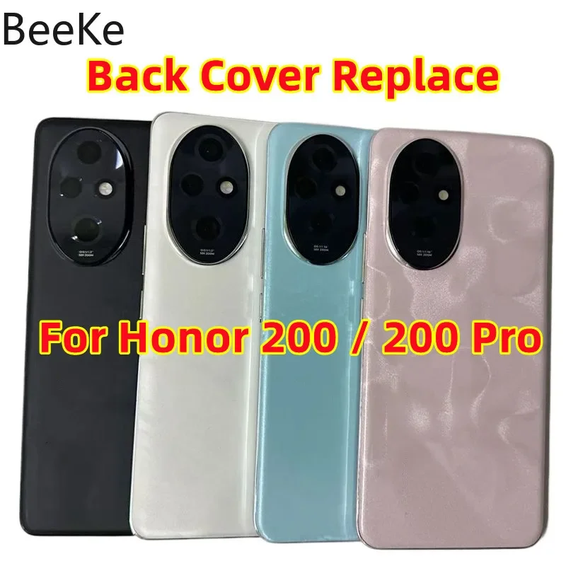 Repair Ori For Honor 200 / 200 Pro 5G Back Cover Glass Rear Door Case Shell Battery Housing + Lens Frame ELP-AN00 Replacement