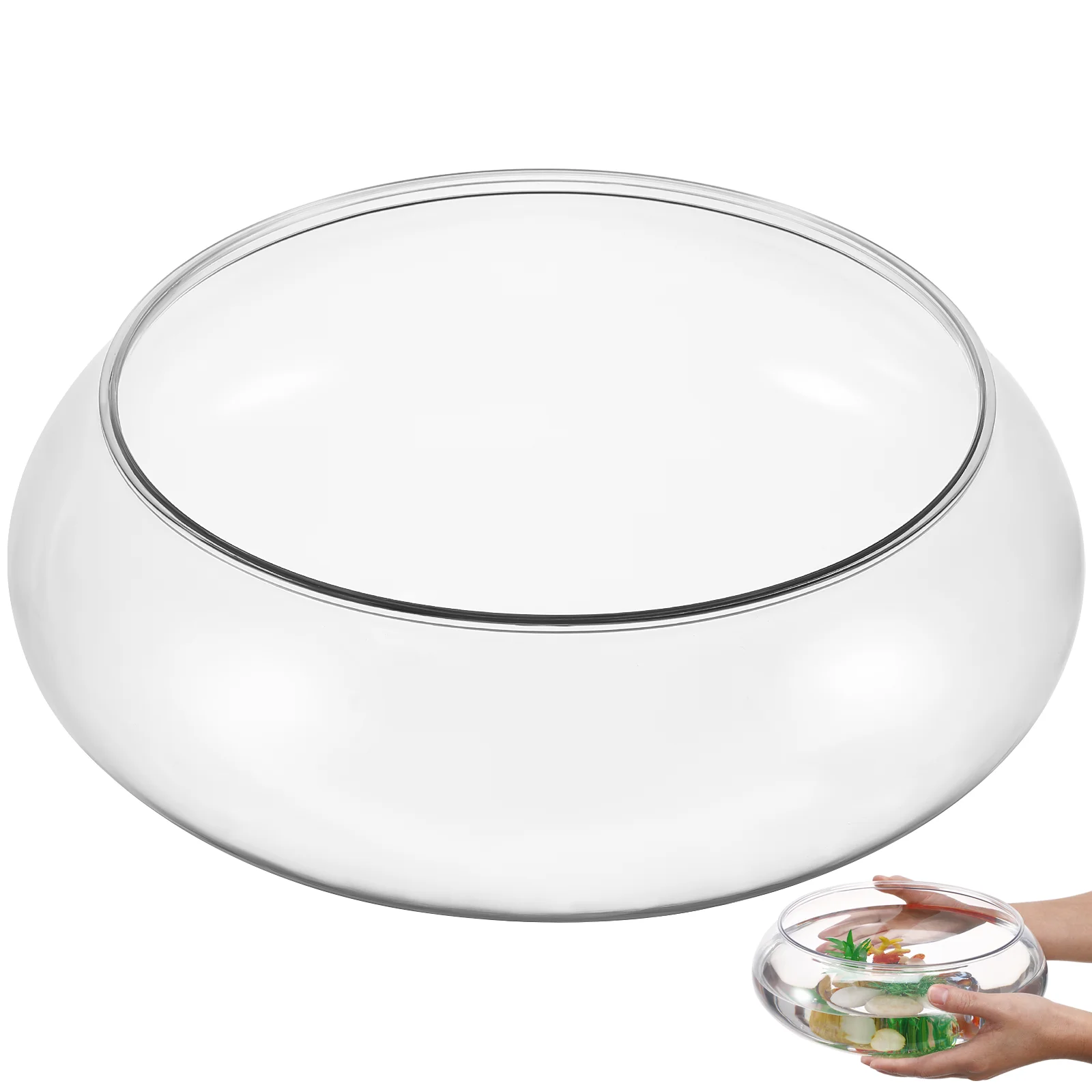 

2800Ml Transparent Desktop Fish Tank Plastic Aquarium For Betta Goldfish Plants Decorative Clear Tank Home Office Garden Wedding