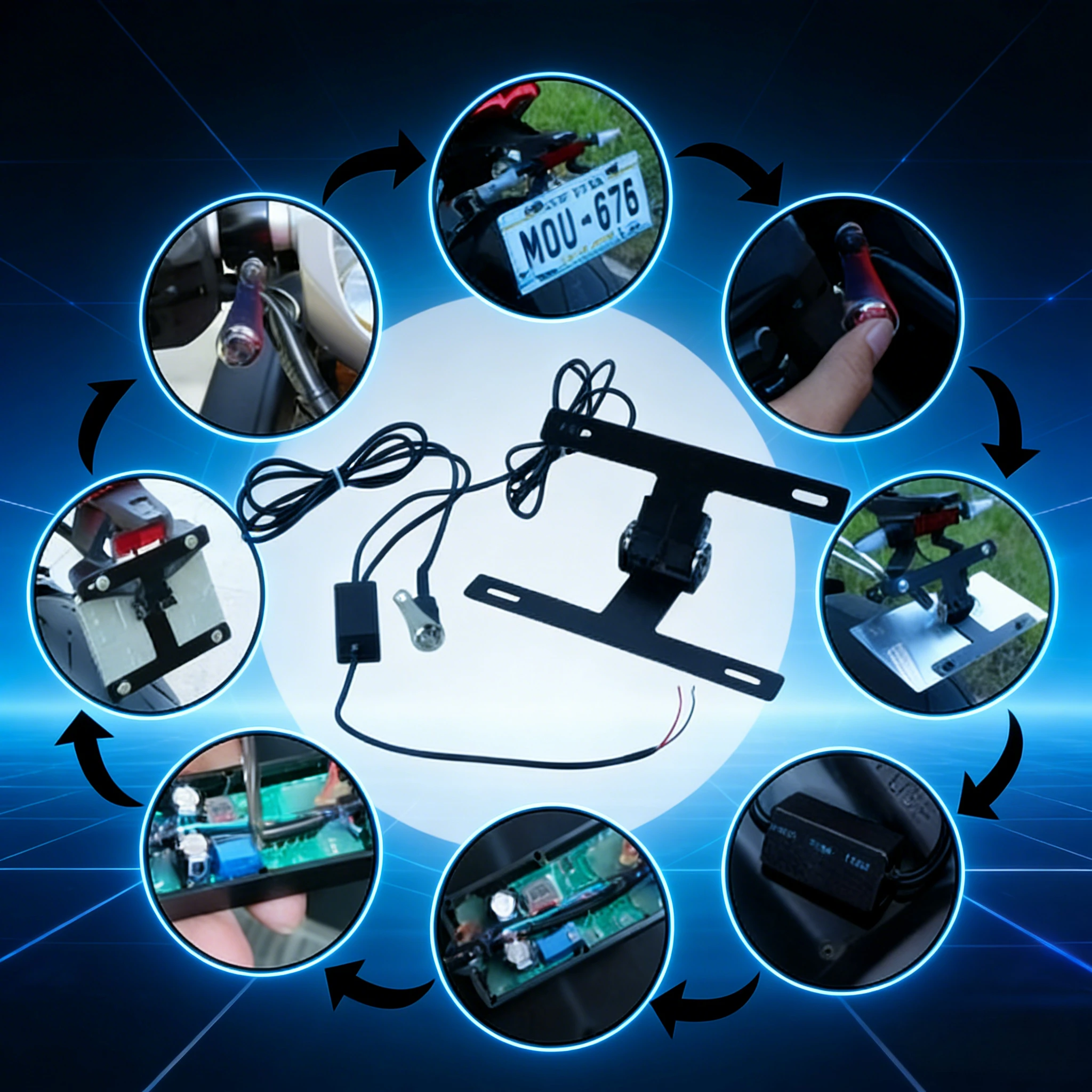 

Adjustable Auto-Flip License Plate Frame | Button Switch – For Suzuki GSX 8s/GSX-R600/1000R/125/8R