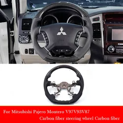 For Mitsubishi Pajero carbon fiber steering wheel Montero V97V93V87V73V77 steering wheel assembly modification