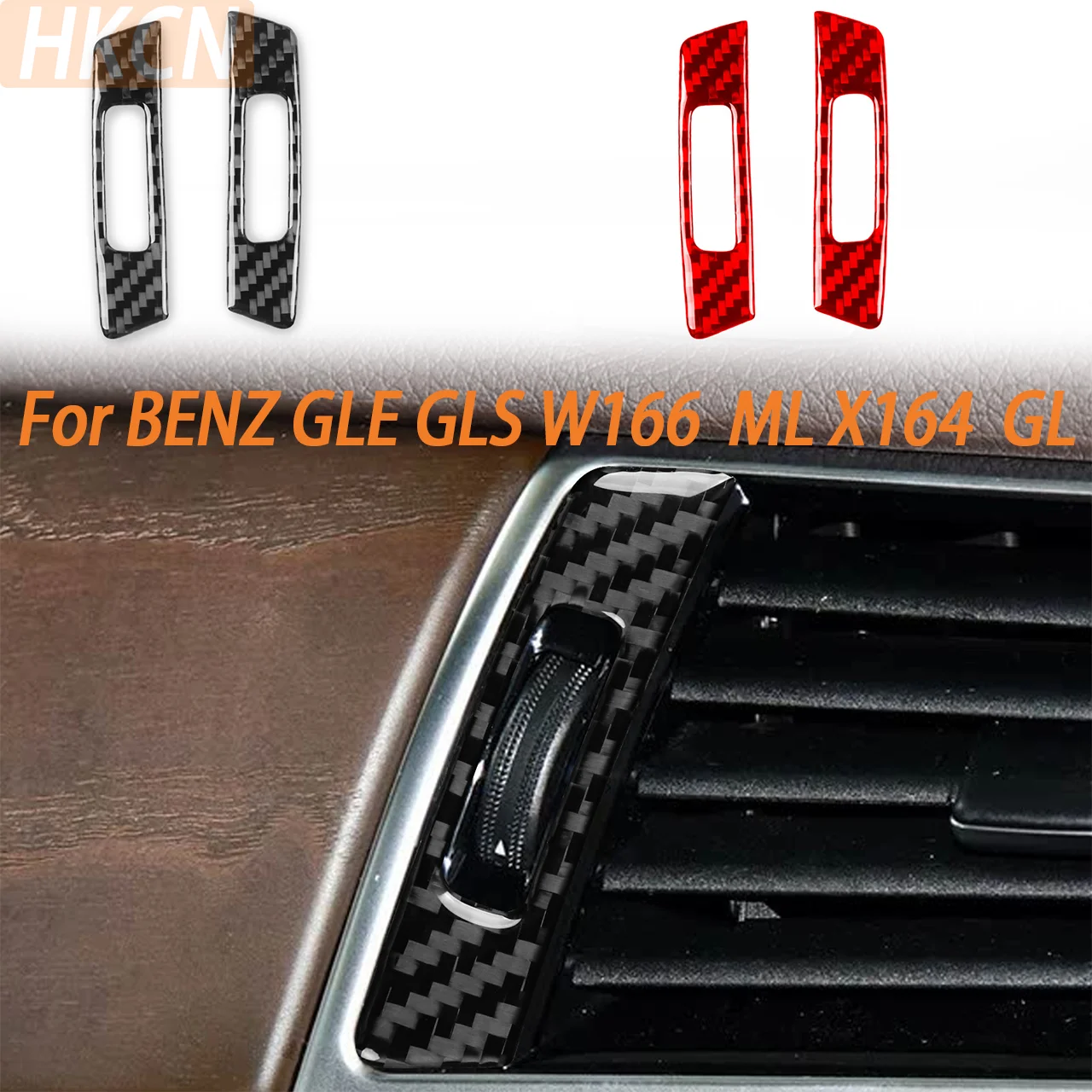 

For BENZ GLE GLS W166 ML X164 GL Carbon Fiber Air Conditioner Side Adjustment Panel Decorative Car Interior Accessory Stickers