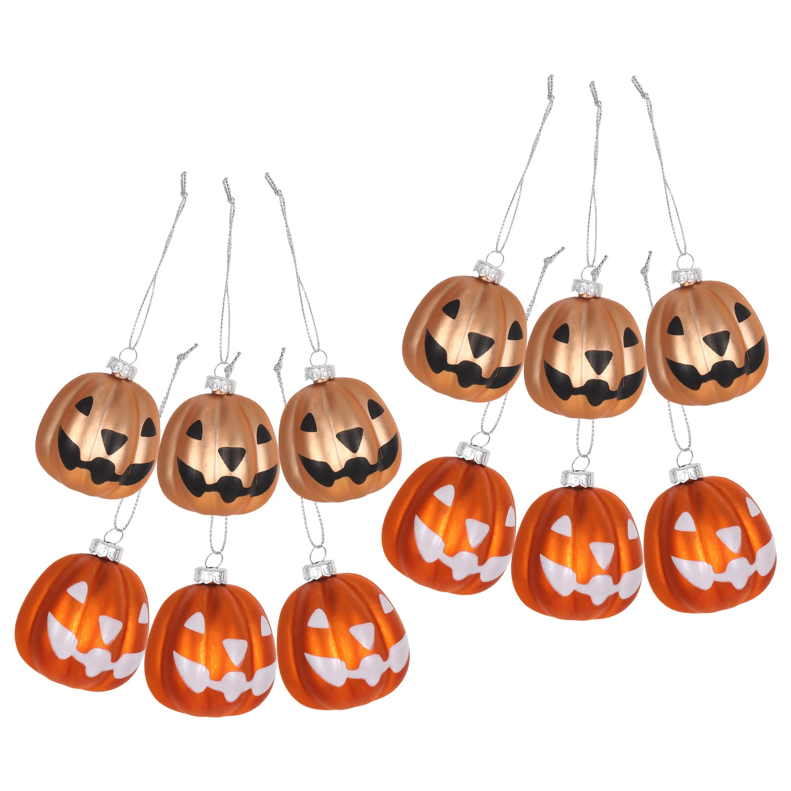 

12Pcs Decorative Pumpkins Holiday Decoration Set Mini Artificial Pumpkins Hanging Pumpkin Ornaments for Autumn Halloween