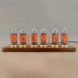 Digital Tube Desktop Clocks Small Decorative Table Clock Bluetooth Control Desk Clocks Living Room Bedroom Objects Wooden