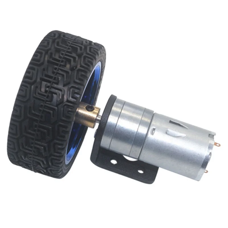

AT05-For Robot Parts 6V Dc Gear Motors 65Mm Wheel Kit 60 RPM Gearmotors Hobby RC Vehicle For Toy Car Kits